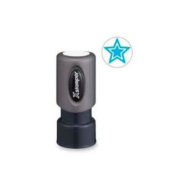 Shachihata Inc. Xstamper® Pre-Inked Design Stamp, STAR Design, 5/8" Diameter, Light Blue 11421